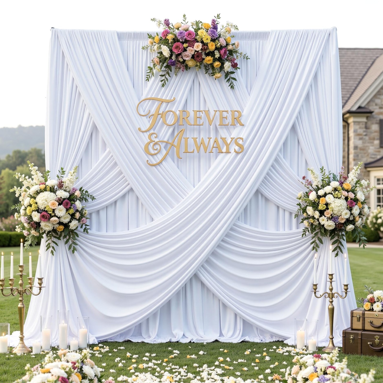 12ft x 10ft White Backdrop Curtains for Parties, Free 2 Panels Photo Backdrop…