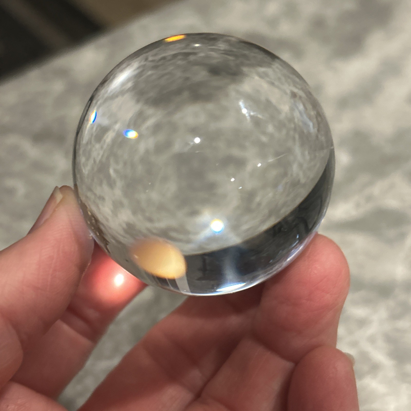 Solid Clear Glass Sphere 2” – Modern Decor, Photography Lensball