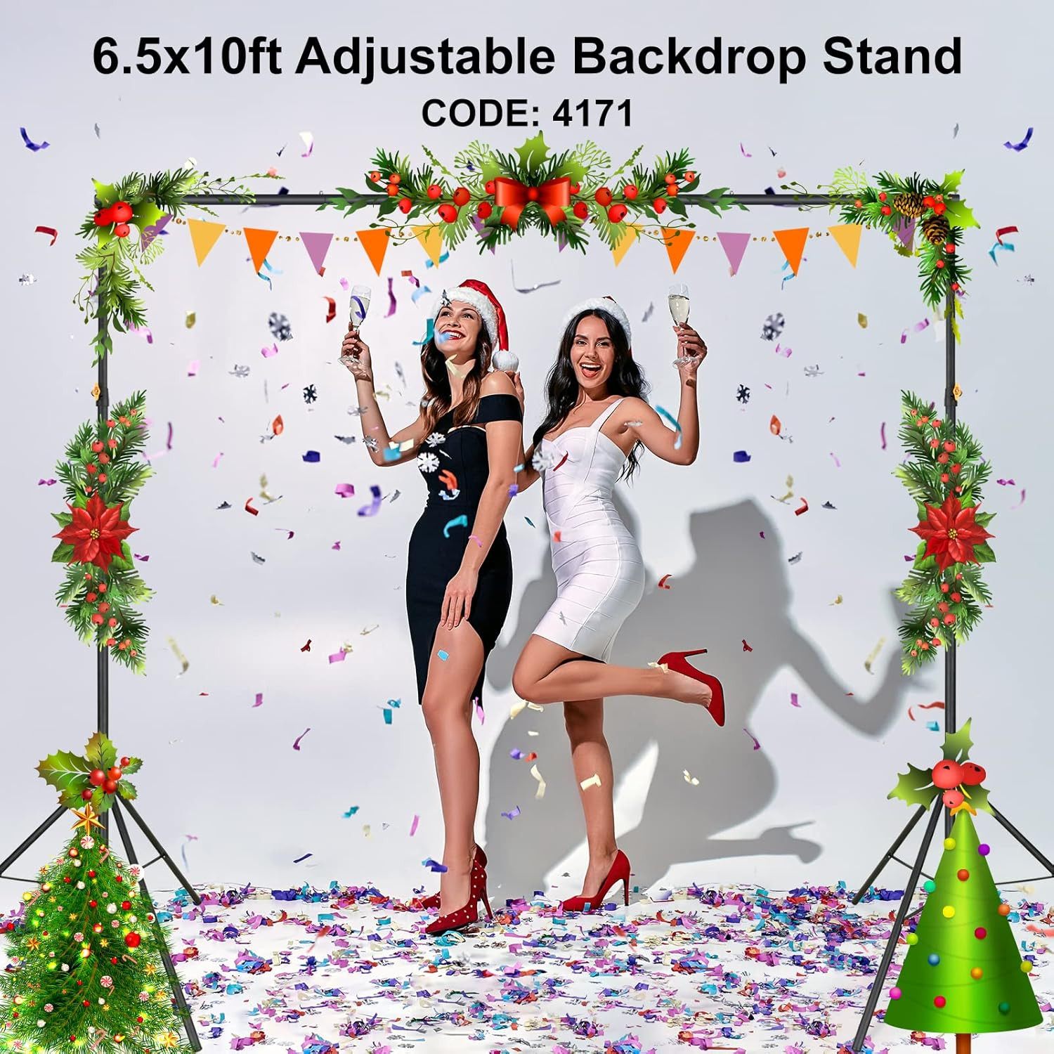 Adjustable Backdrop Support Stand Kit 10×6.5ft with Carrying Bag