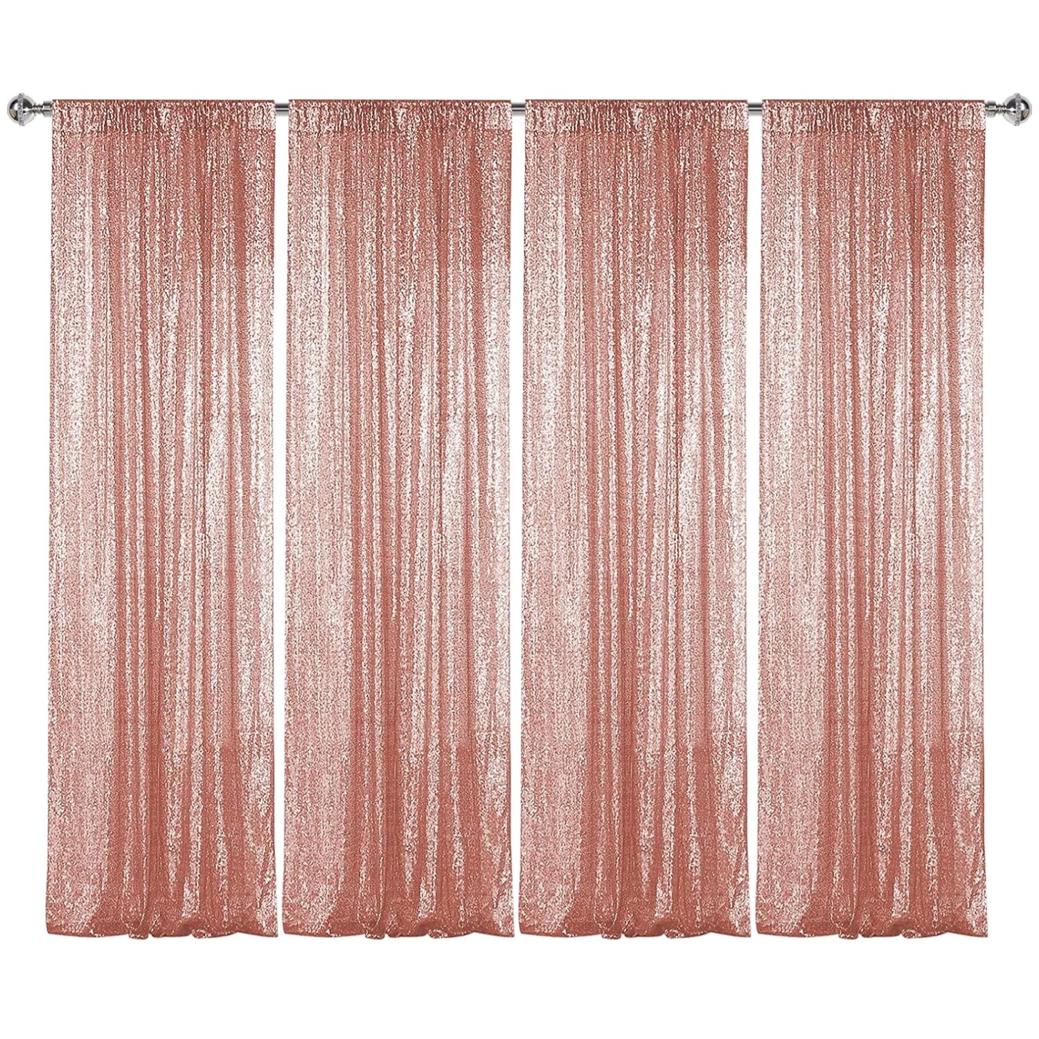 Glitter Rose Gold Sequin Backdrop Curtain