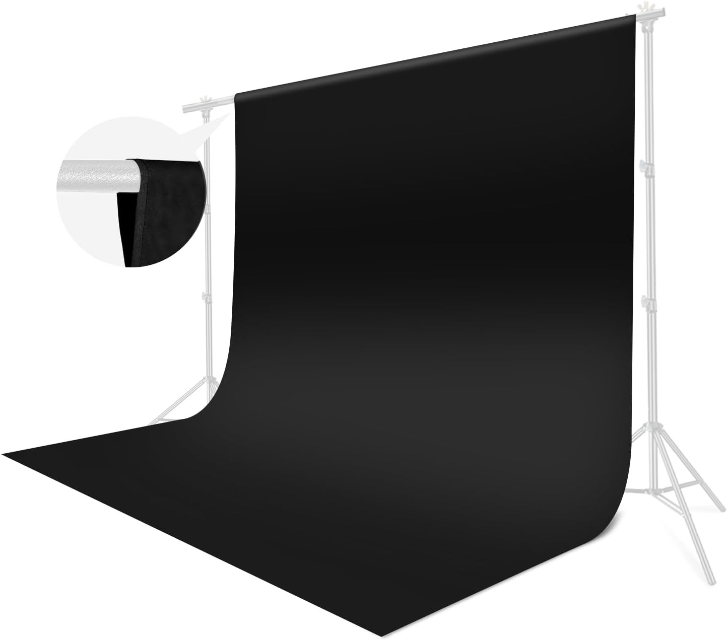 Black Backdrop 10X10Ft, Photo Backdrop Curtain for Photoshoot, Pure Photographic