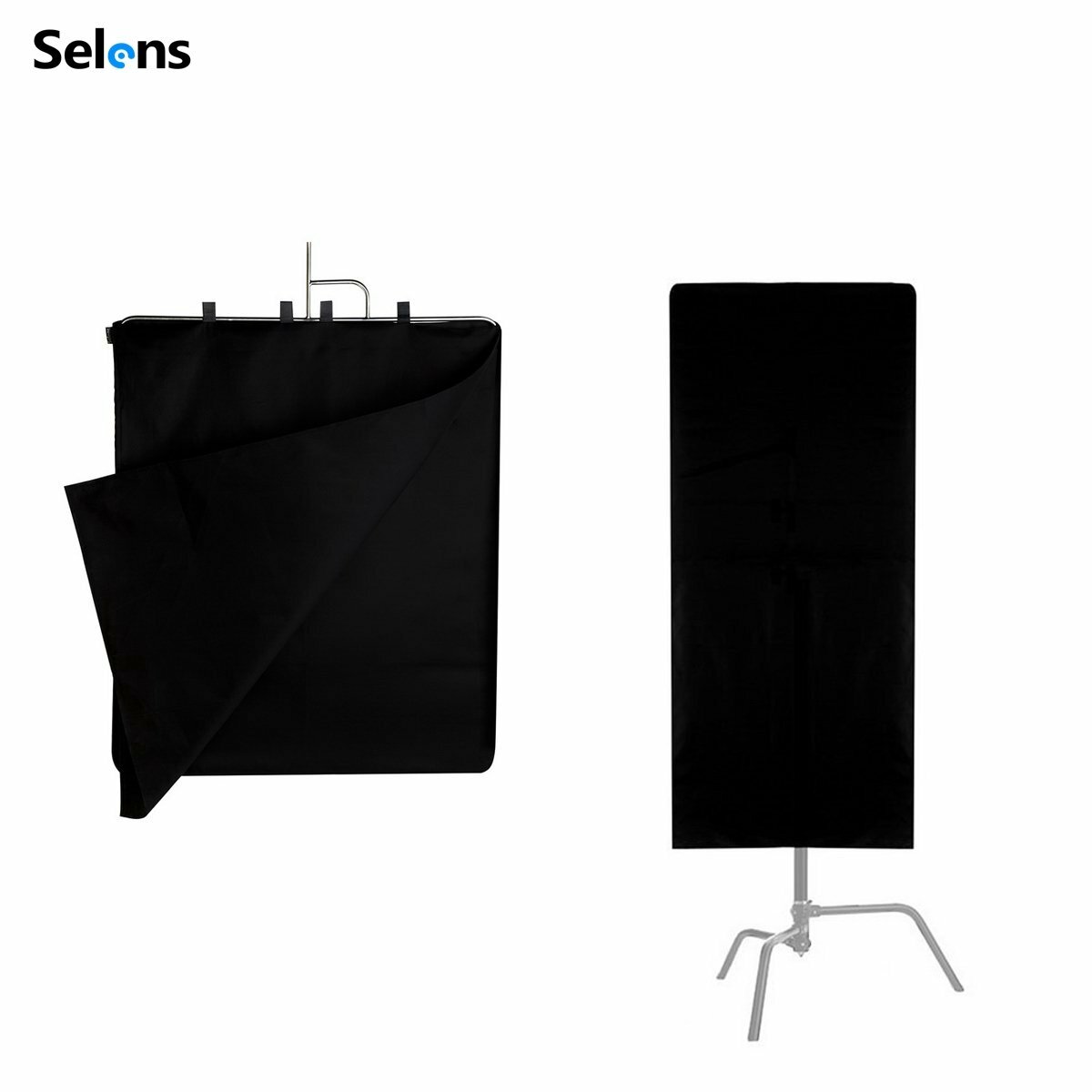 Selens 30-74″ Matte Black Floppy Cutter Fabric Flag Cloth For Panel Photo Video