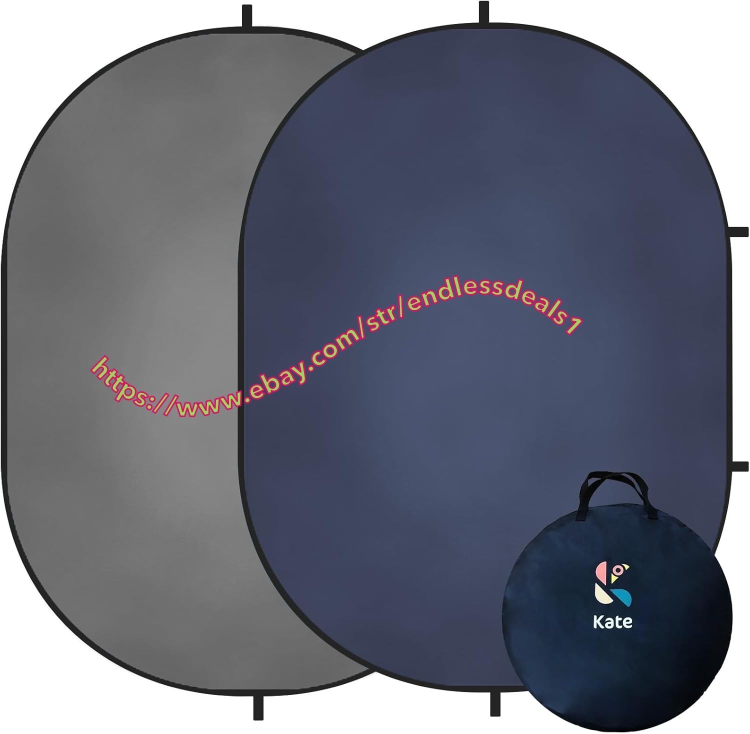 Backdrop Grey Blue Texture Kate 5×6.5ft(1.5x2m) Collapsible Pop up Reversible,