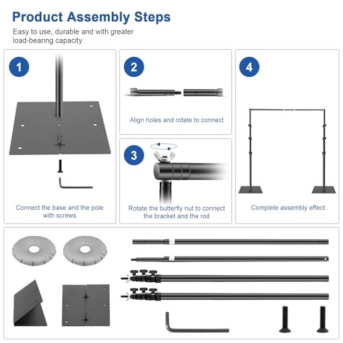 Backdrop Stand Kit – 10ft x 8.5ft Adjustable Photo Background Stand Support
