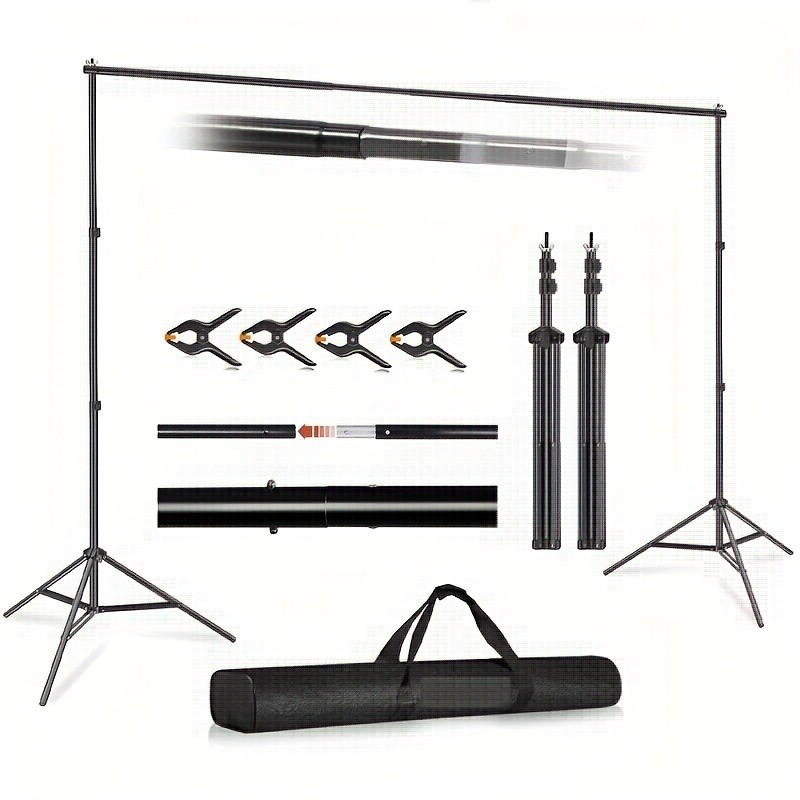 Backdrop Stand Background Stand Kit 6.5 x 6.5 ft for Party & Photo Studio + Case